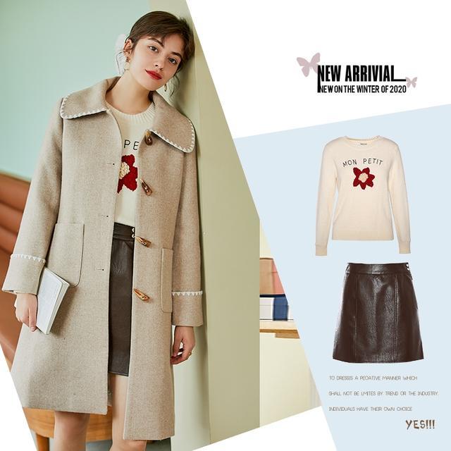 小个子想要大气场，还得靠大衣！内搭衬衫/毛衫+半裙=气质满分