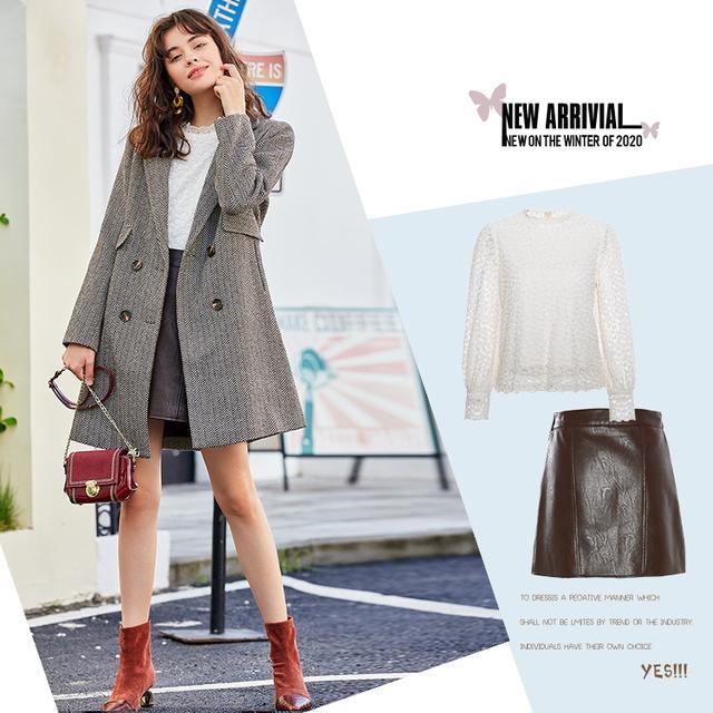 小个子想要大气场，还得靠大衣！内搭衬衫/毛衫+半裙=气质满分