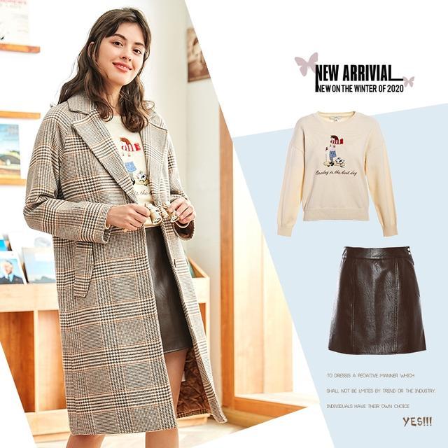 小个子想要大气场，还得靠大衣！内搭衬衫/毛衫+半裙=气质满分