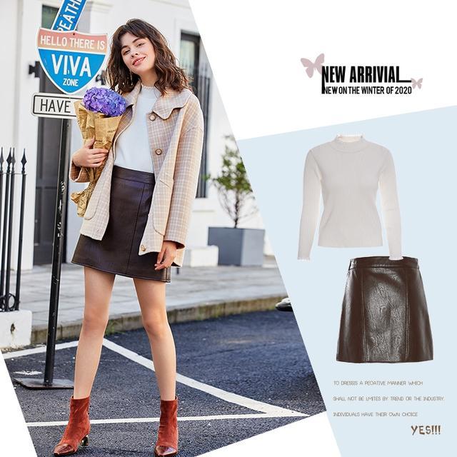 小个子想要大气场，还得靠大衣！内搭衬衫/毛衫+半裙=气质满分