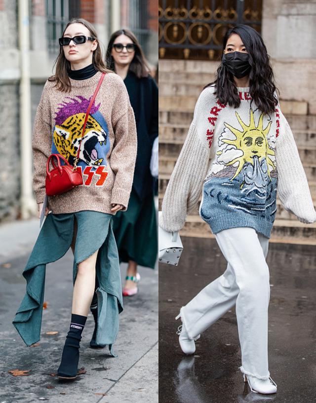 过了30的女人别装成熟,时尚减龄“童真”毛衣,看着就像没毕业