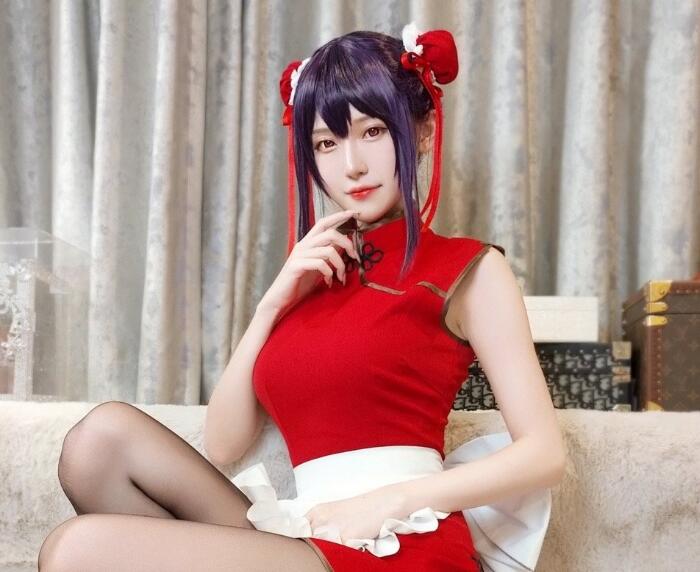 斗鱼腐团儿高衩旗袍复出 COSPLAY女神再出作品