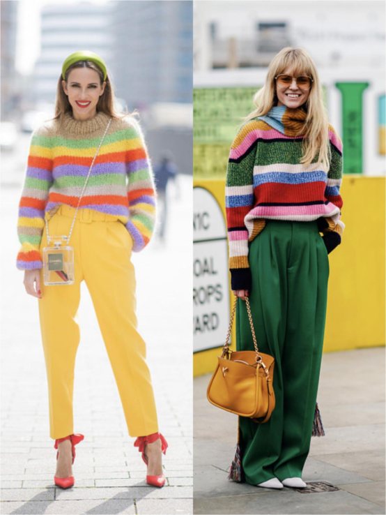 彩虹色的魅力穿了才知道,什么服装都能搭,学会一种就足够了