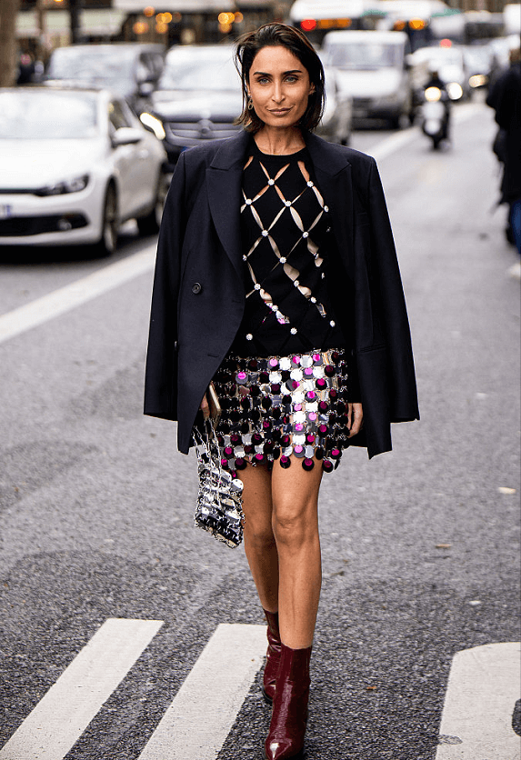 欧美街拍：亮片的百般穿法，时髦亮眼还不俗气
