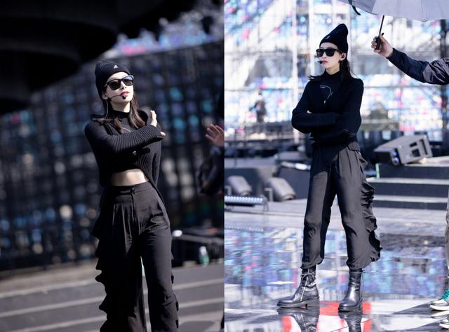 宋茜穿紫色羽毛裙像仙子，造型浮夸却美得有韵味