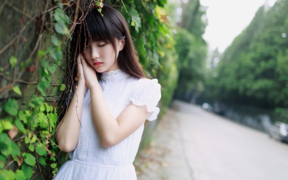 仙气飘飘的清纯白裙美少女森女系街拍图片写真集