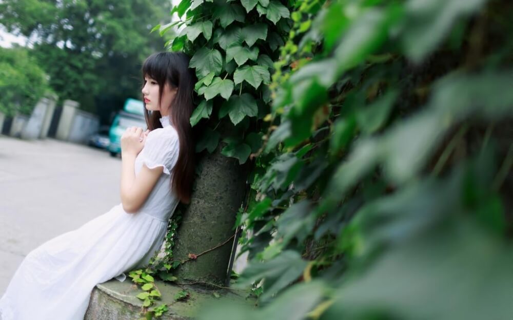 仙气飘飘的清纯白裙美少女森女系街拍图片写真集