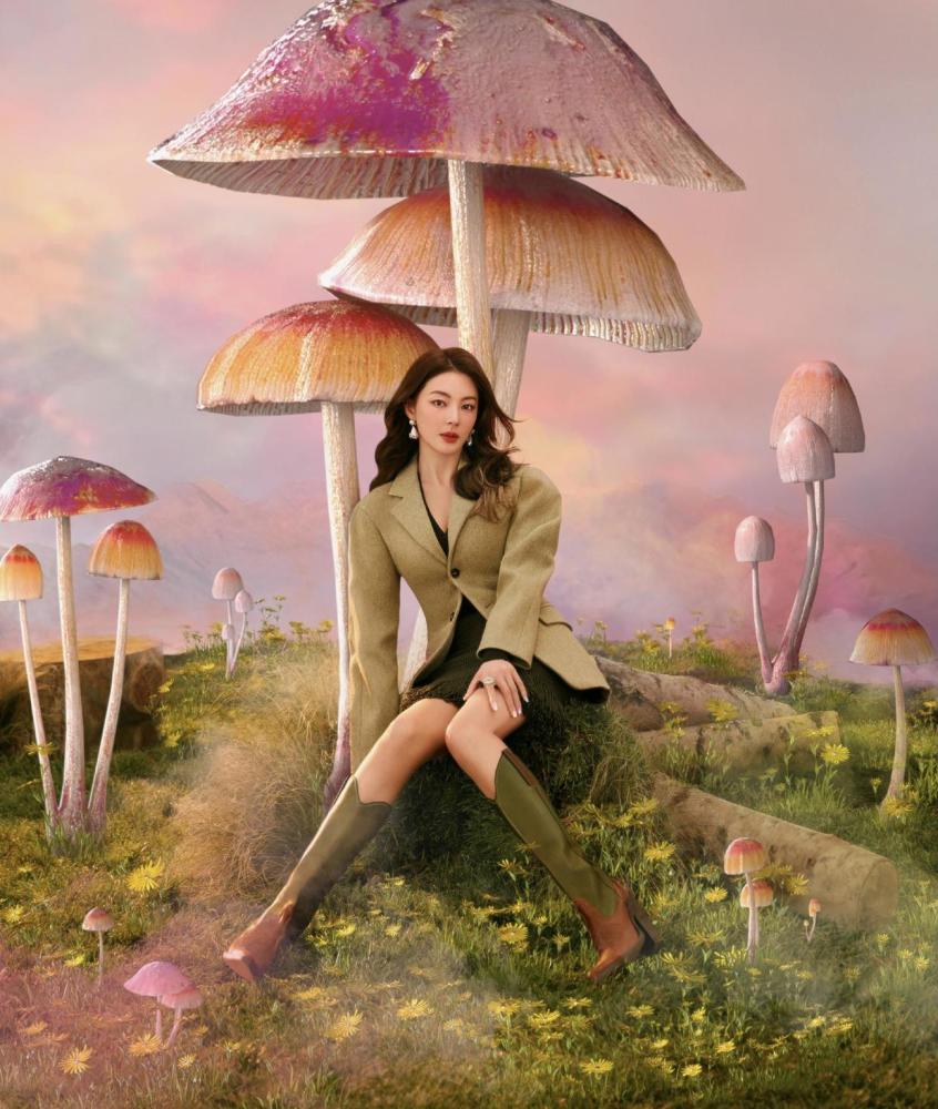 张雨绮穿黑色挂脖连衣裙精致洋气，这气场无敌