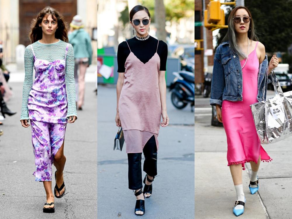 欧美街拍:春季看街头时尚潮女吊带裙穿搭秀