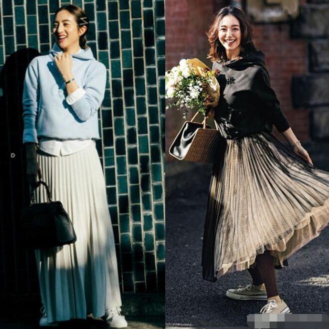 不穿高跟鞋,裙子要怎样搭配才好看