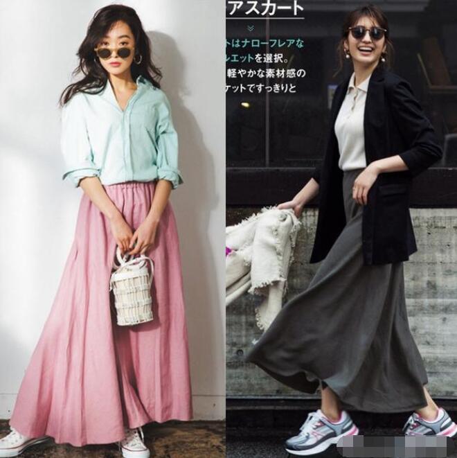 不穿高跟鞋,裙子要怎样搭配才好看