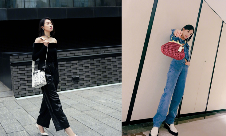 宋茜机场街拍：穿皮草像“火烈鸟”，冬天穿破洞牛仔裤让人看不懂