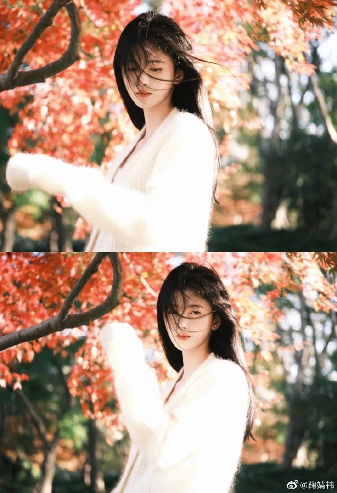鞠婧祎晒秋日写真超级惊艳！4000年一遇美女美到让人窒息