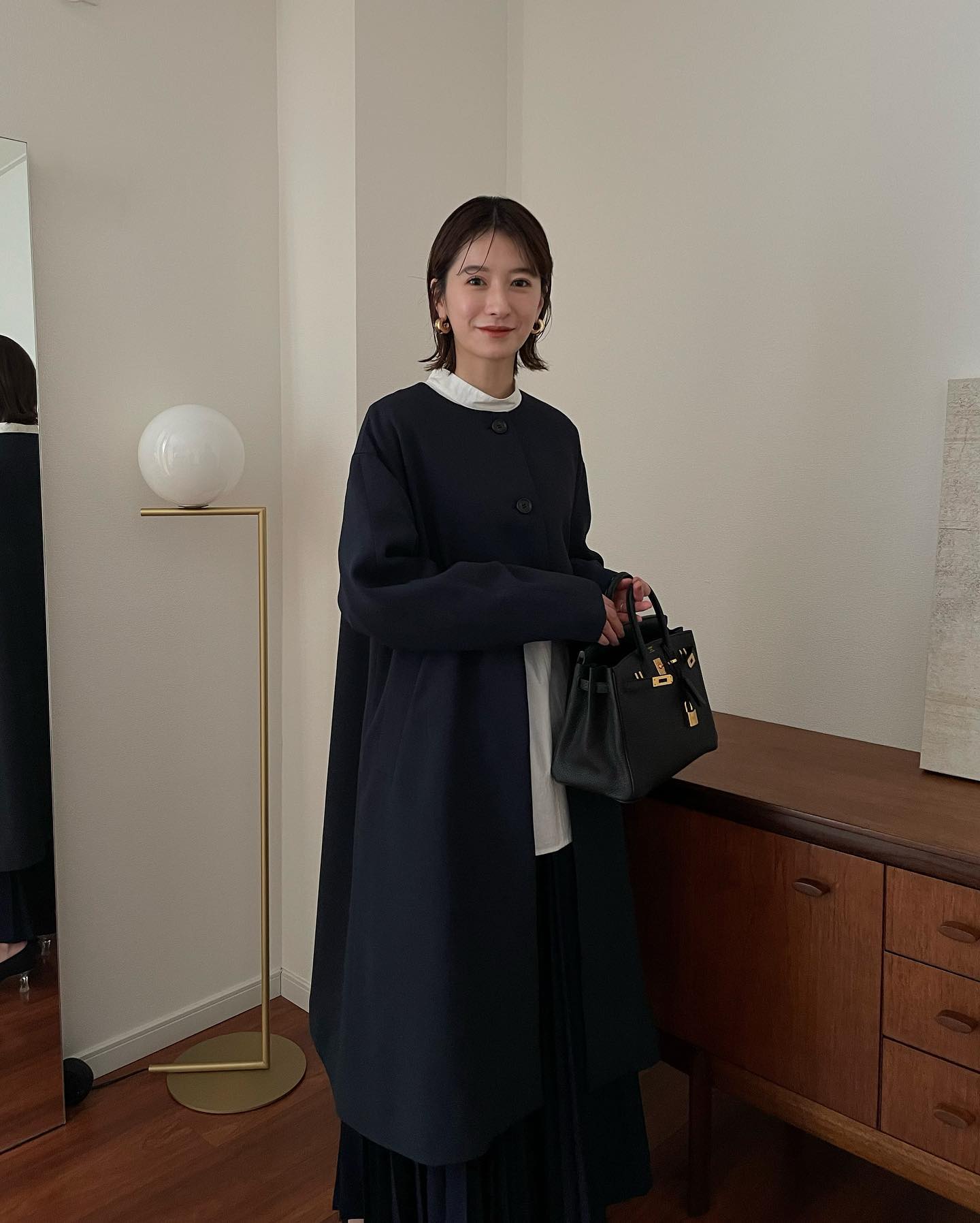 宽大衣她穿着就是好看，日本潮模松本惠奈示范158cm女生要怎样穿衣打扮