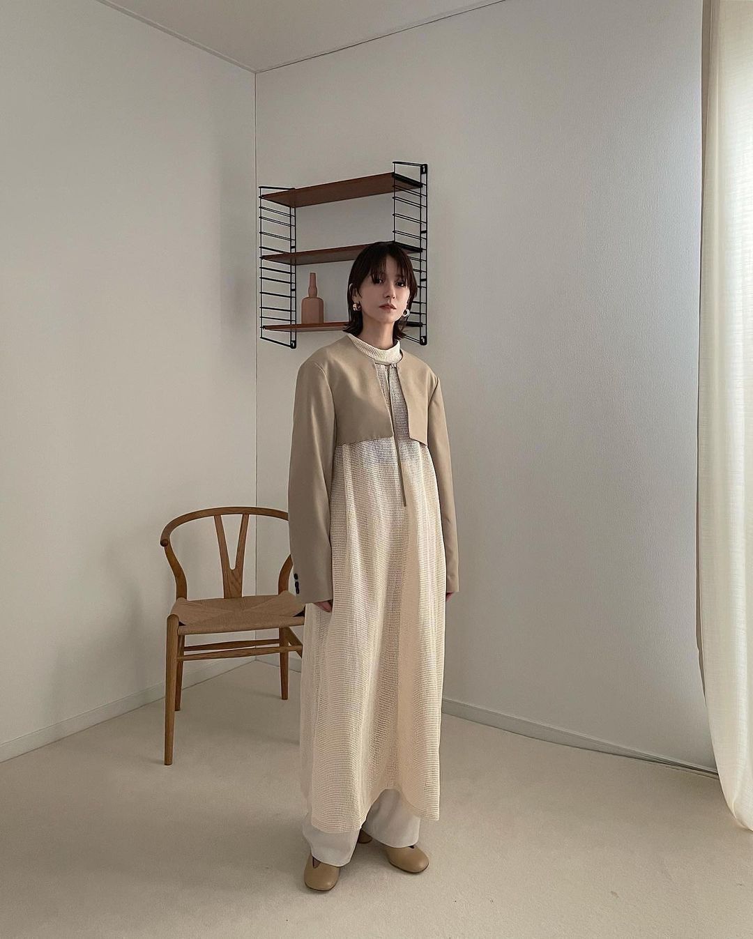 宽大衣她穿着就是好看，日本潮模松本惠奈示范158cm女生要怎样穿衣打扮