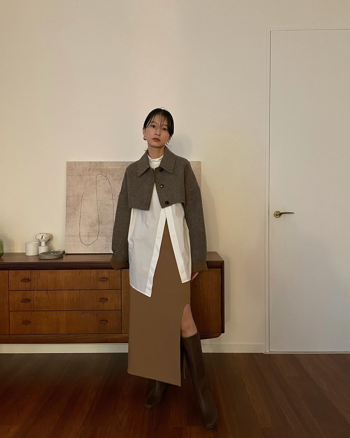 宽大衣她穿着就是好看,日本潮模松本惠奈示范158cm女生要怎样穿衣打扮