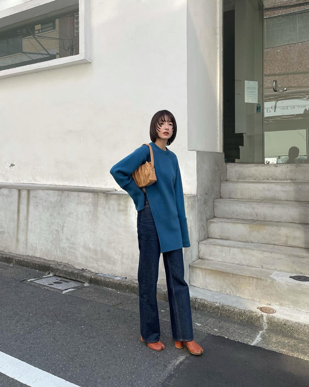 宽大衣她穿着就是好看，日本潮模松本惠奈示范158cm女生要怎样穿衣打扮