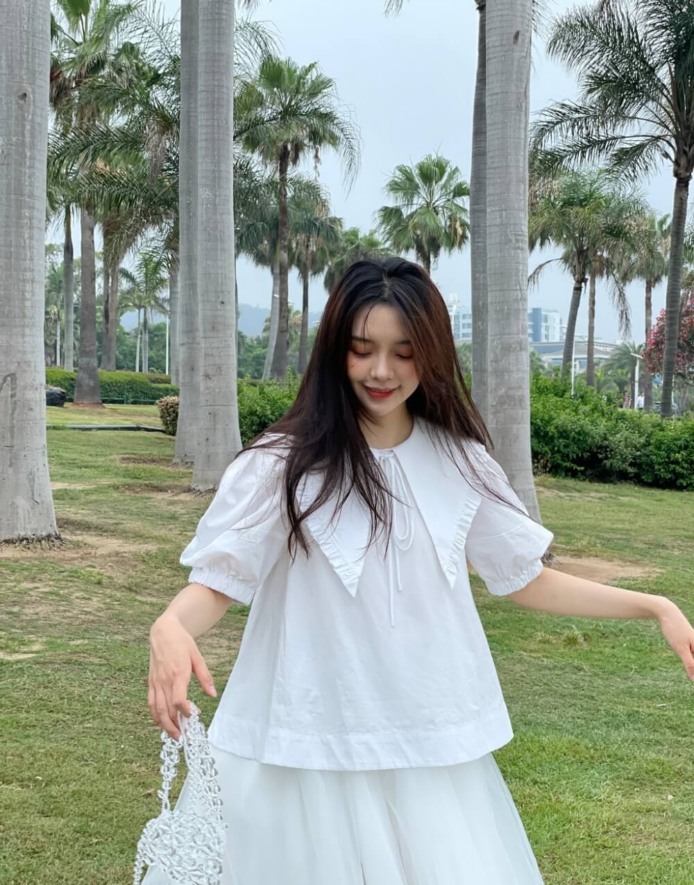 时尚美妆博主胡小糖甜美旅拍照片