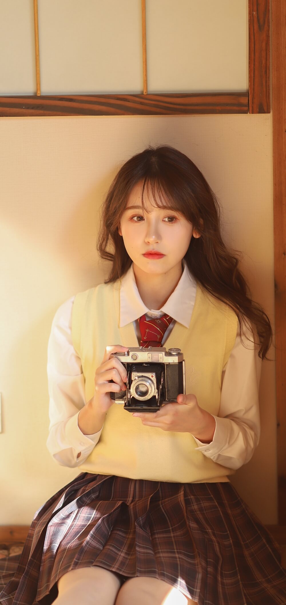 网红美女一栗莎子秒变校园女神甜美迷人图片