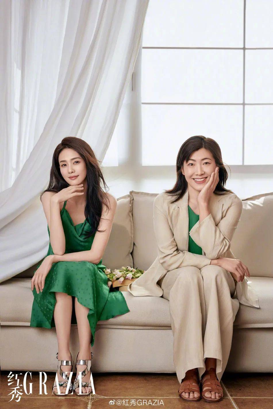 徐梦桃白鹿身穿姐妹装同框美图!雪肤玉貌魅力不可小觑