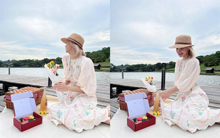 Lisa回国后大变样！男友视角下光脚穿印花裙踏青宛如仙女下凡