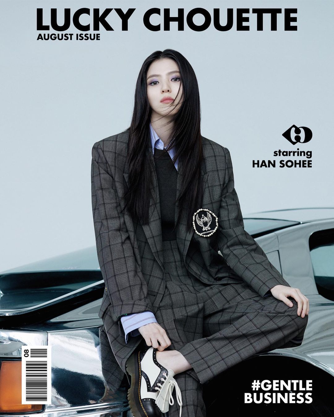 黑长直发展现个性美,韩韶禧为Lucky Chouette拍摄秋冬宣传照