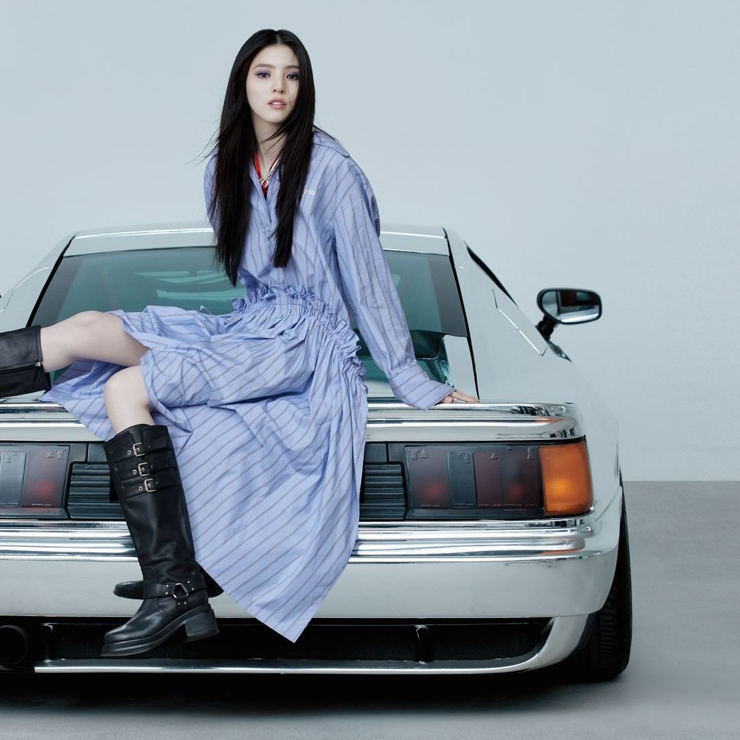 黑长直发展现个性美,韩韶禧为Lucky Chouette拍摄秋冬宣传照