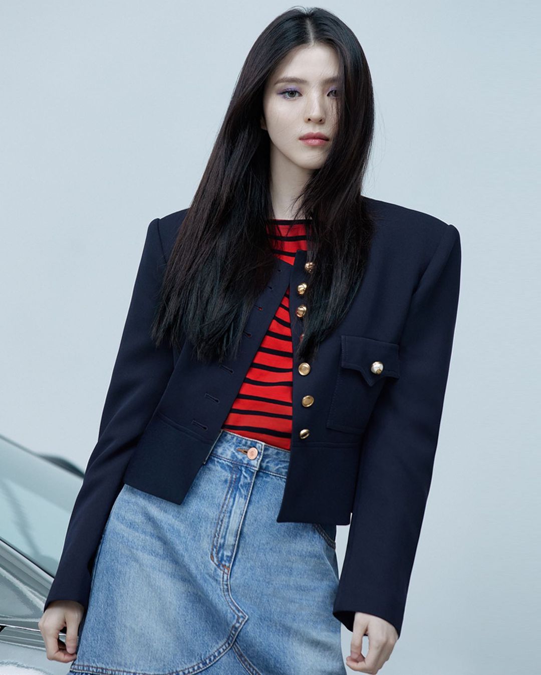 黑长直发展现个性美,韩韶禧为Lucky Chouette拍摄秋冬宣传照