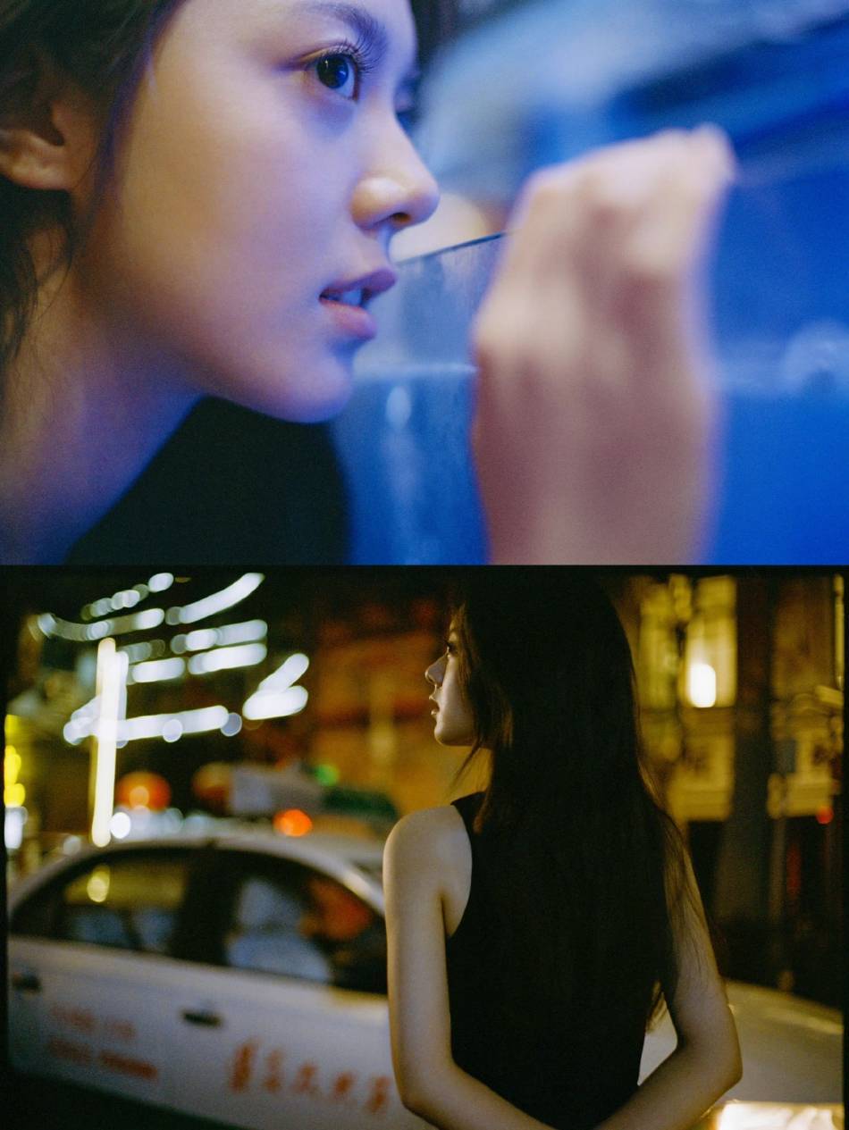 赵今麦黑色无袖背心大秀香肩!20岁生日氛围感写真魅力十足