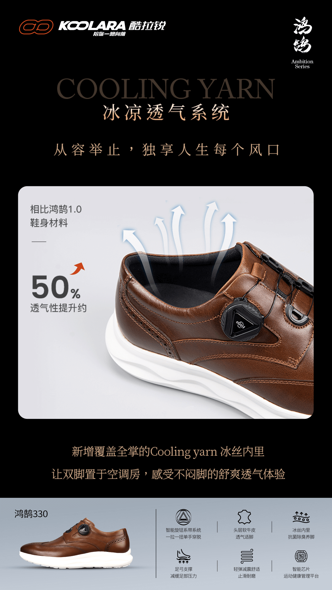 酷拉锐鸿鹄系列：一双注入运动灵魂的商务鞋