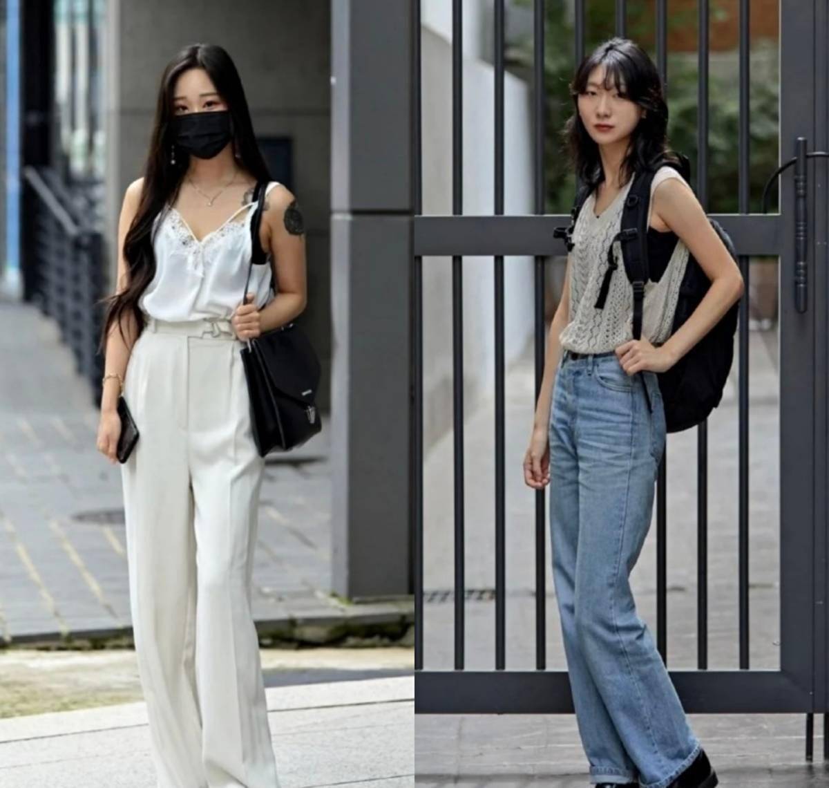 韩国路人街拍没有礼服和高跟鞋，基础款也能玩转时髦-5