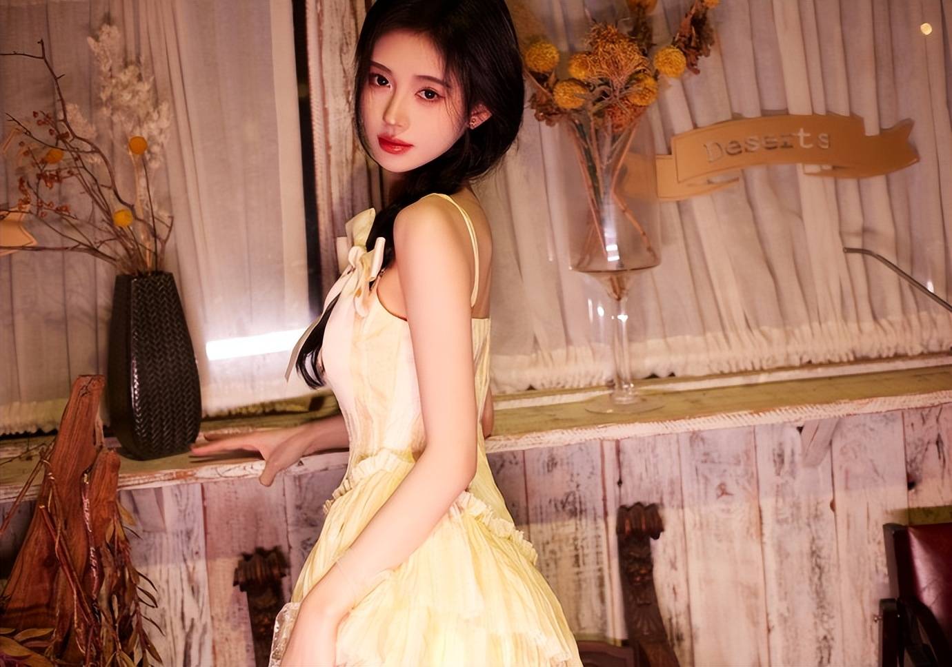 鞠婧祎穿蝴蝶结公主裙超甜美，风情万种美的令人心动！-4