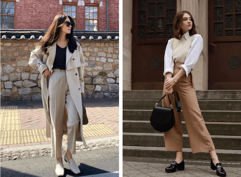 春天回头率最高的九分裤+平底鞋穿法，舒适时髦小个子也适合