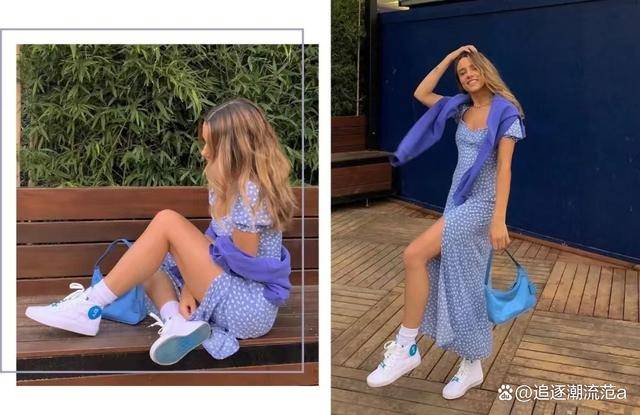 裙子搭配运动鞋，打造夏季时尚装扮！-9