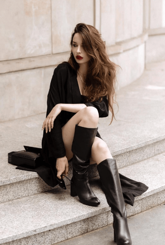 波兰时尚博主Sophiasdaydream,红黑配色尽显复古性感
