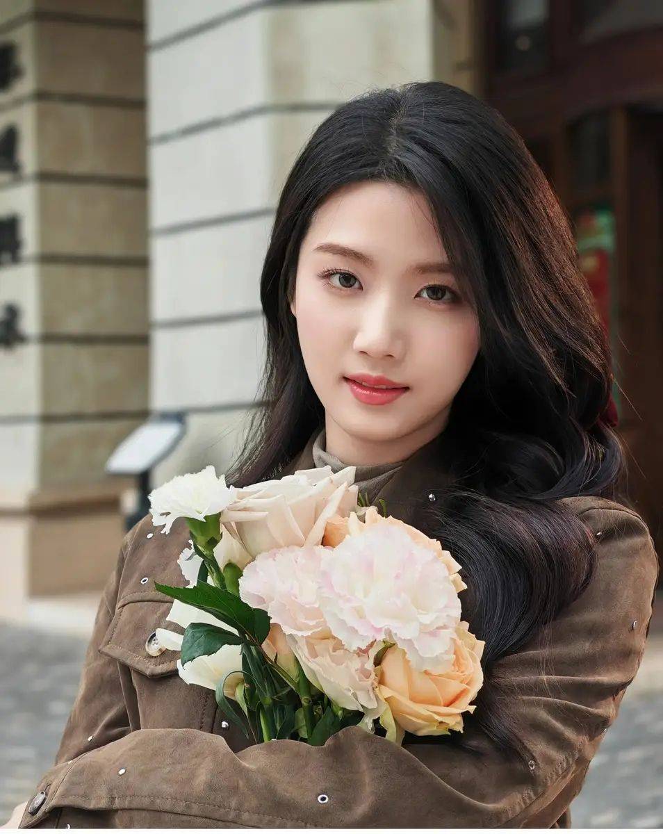 卢昱晓的美拉德色系穿搭：恬静优雅，笑容如花-2