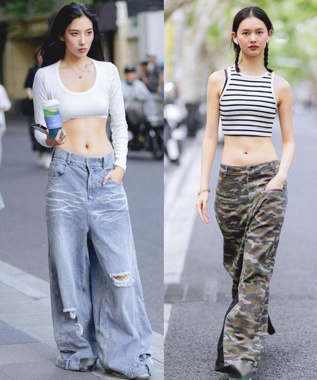 被台湾、成都女生街拍惊艳！上半身露腰腹、下半身露内裤，好性感-3