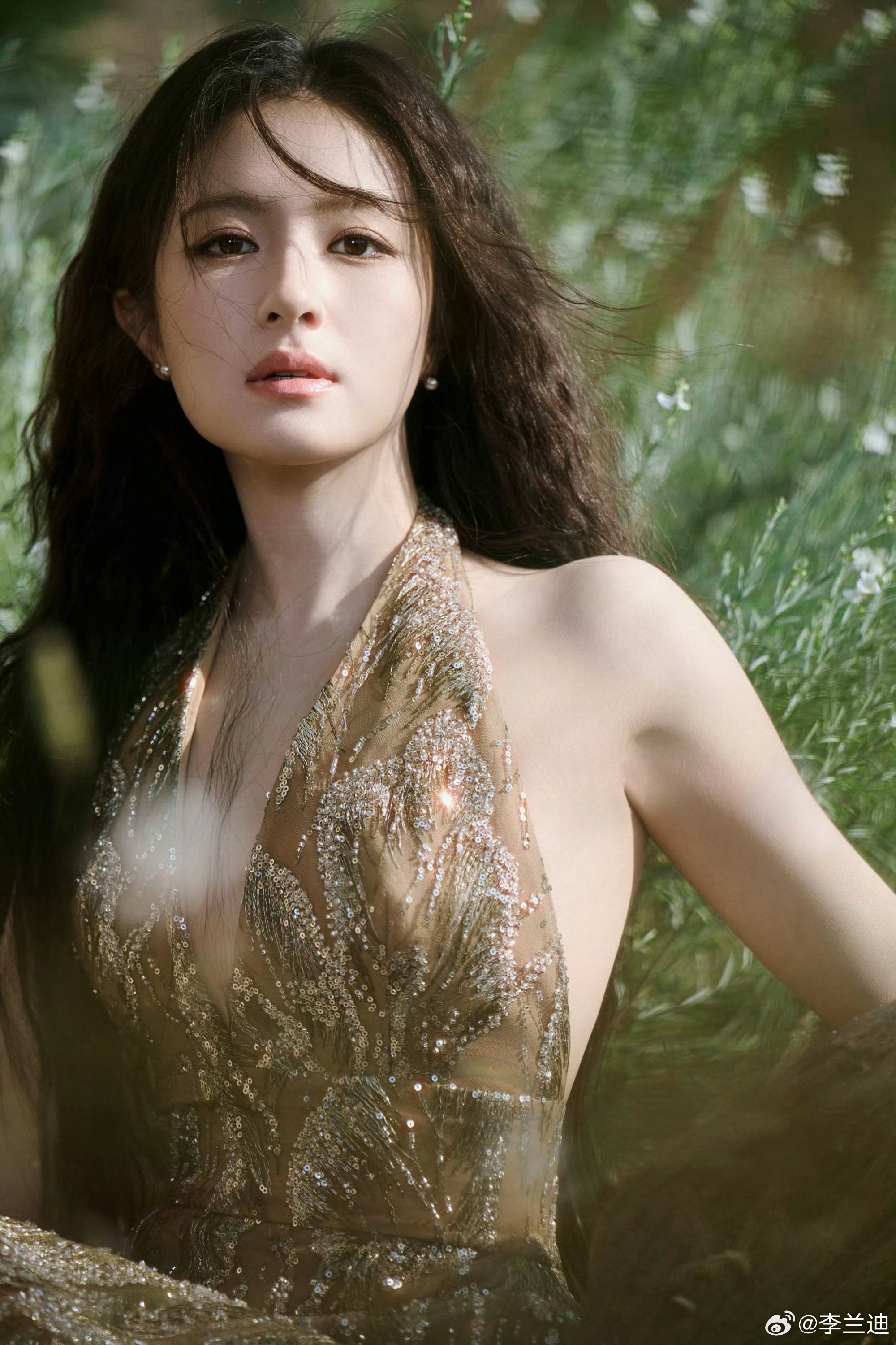 李兰迪微博视界大会鎏金裙美得好权威