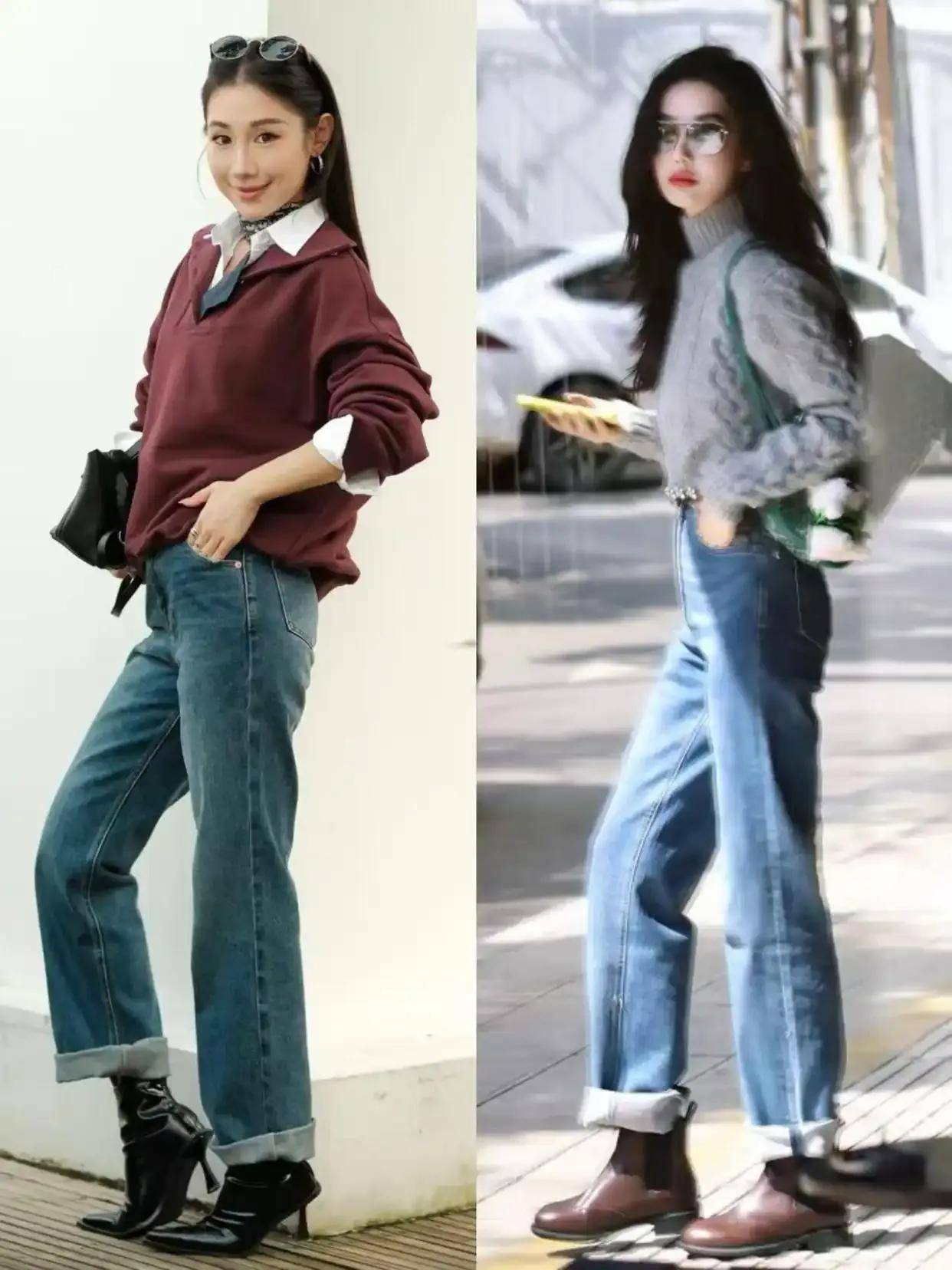 今年冬天成都街拍带火九分裤、阔腿裤、无痕裤，这样搭配上衣更有气质