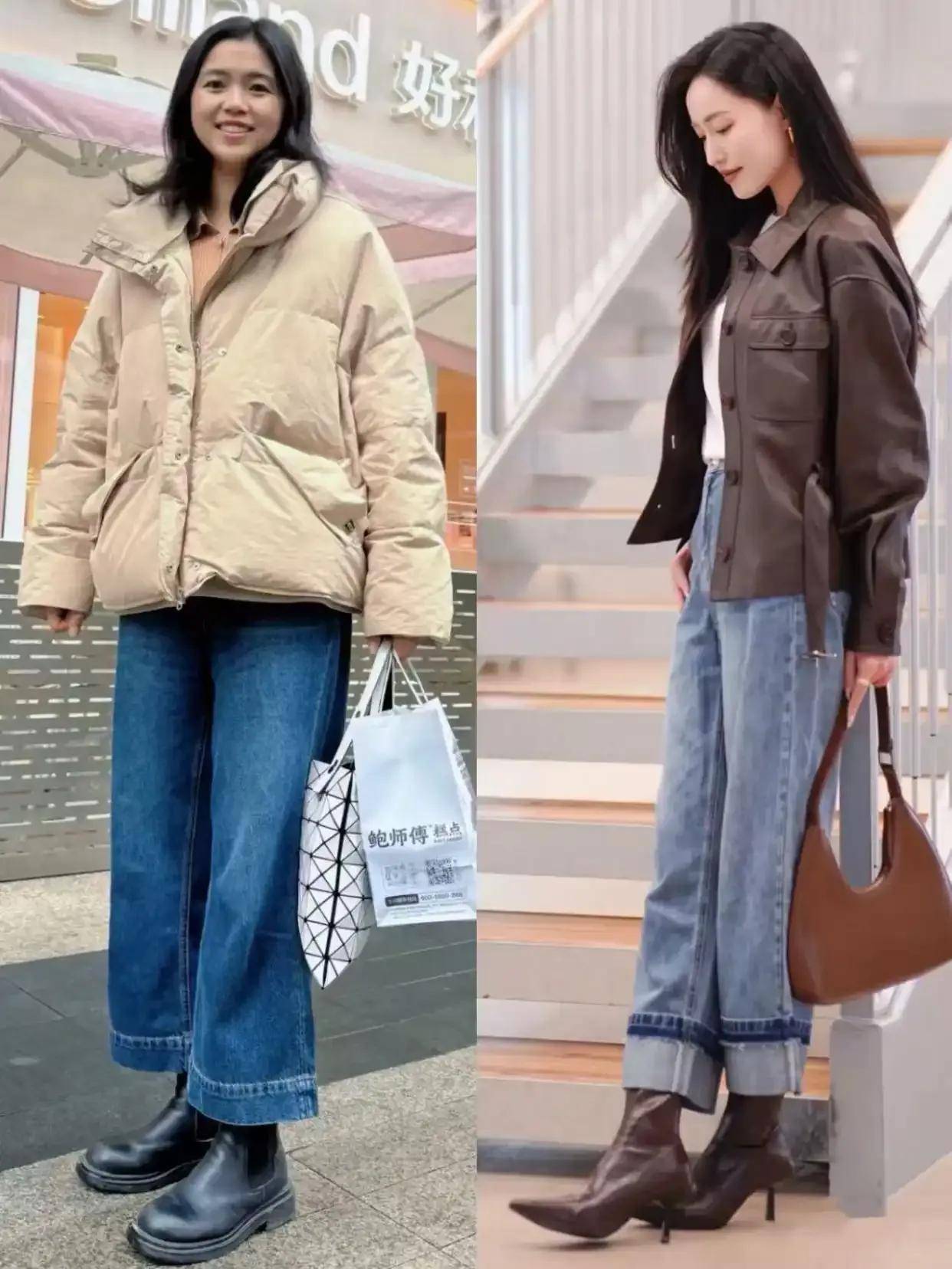 今年冬天成都街拍带火九分裤、阔腿裤、无痕裤，这样搭配上衣更有气质