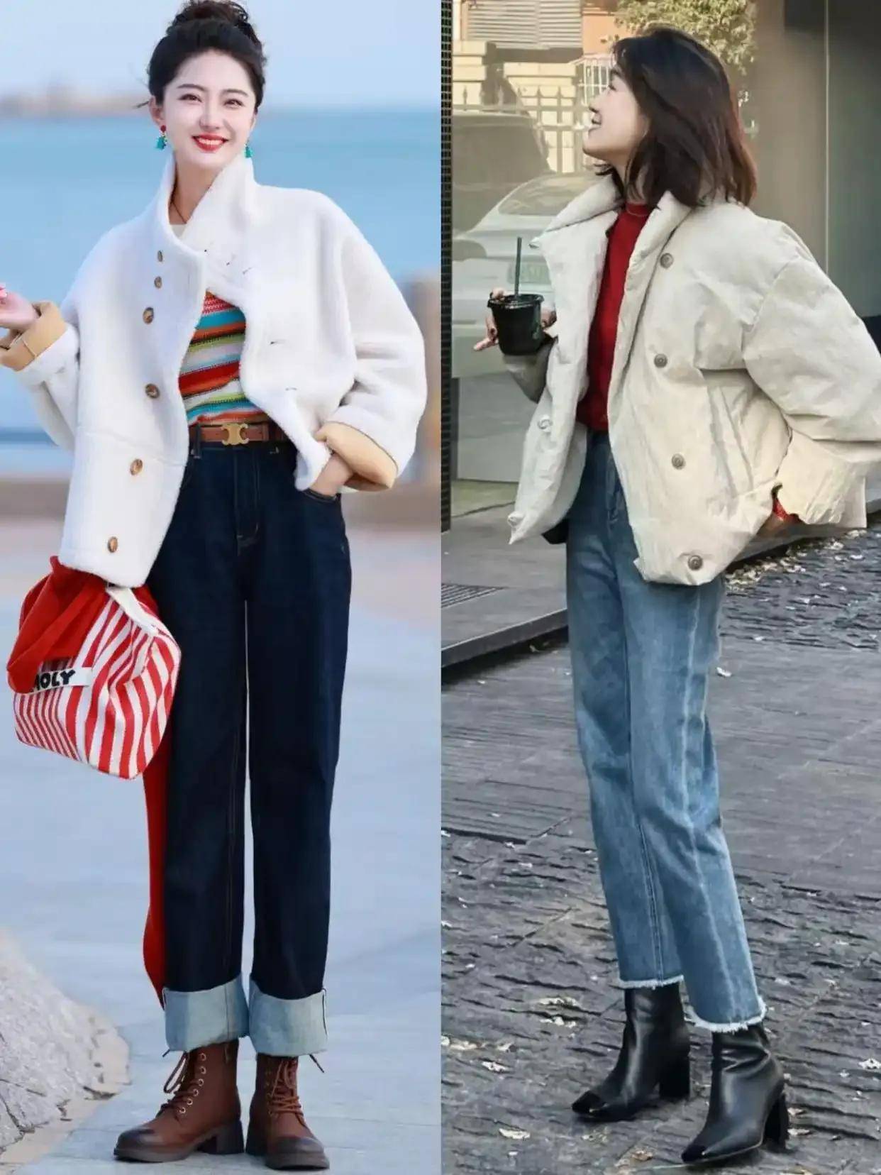 今年冬天成都街拍带火九分裤、阔腿裤、无痕裤，这样搭配上衣更有气质