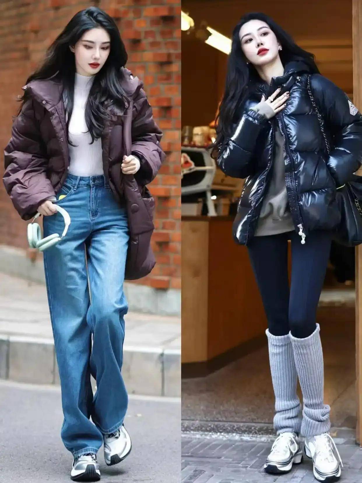 今年冬天成都街拍带火九分裤、阔腿裤、无痕裤，这样搭配上衣更有气质