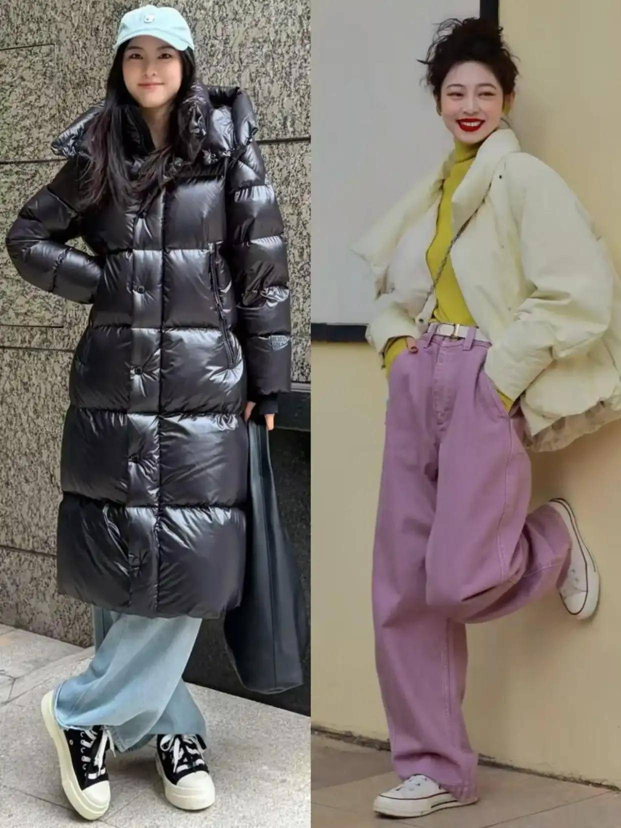 今年冬天成都街拍带火九分裤、阔腿裤、无痕裤，这样搭配上衣更有气质