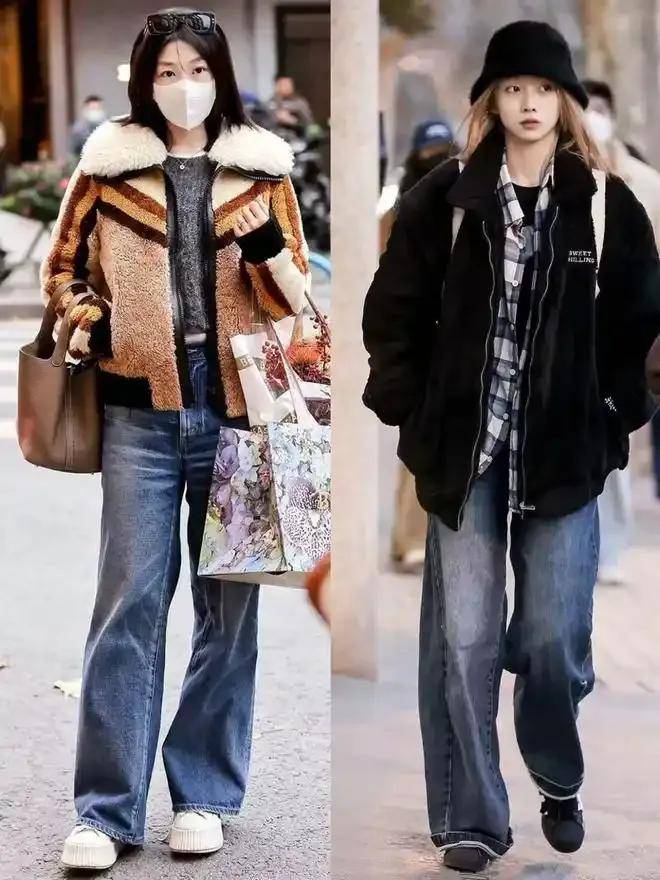 今年冬天成都街拍带火九分裤、阔腿裤、无痕裤，这样搭配上衣更有气质