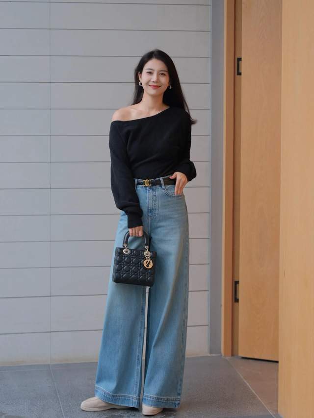 早春别乱穿！毛衣 + 阔腿裤才是王炸组合，简约时尚又显瘦