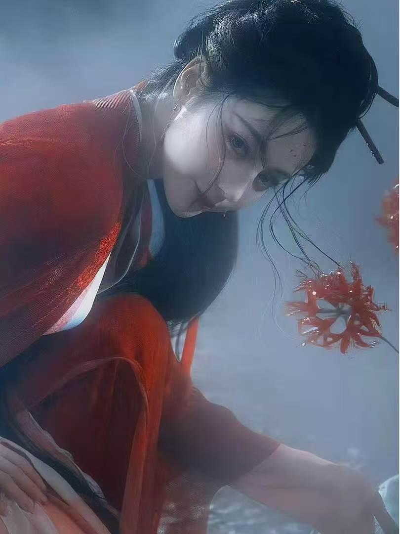 迪丽热巴红衣古风造型：东方艳色的穿搭美学