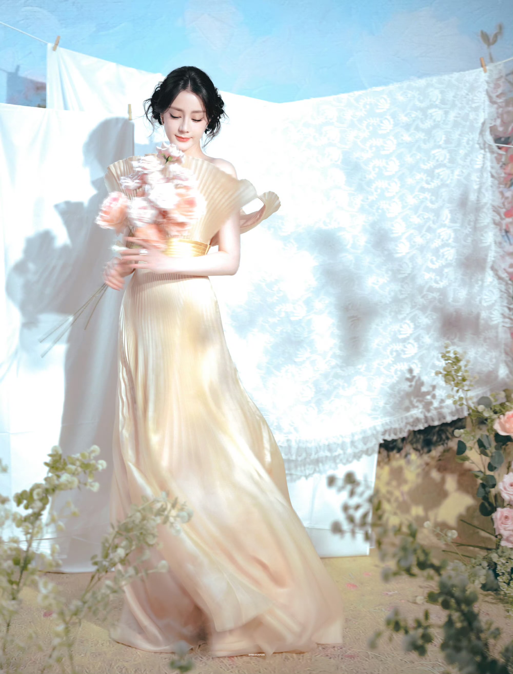 法式油画美学的精准落地：迪丽热巴春日造型专业解析