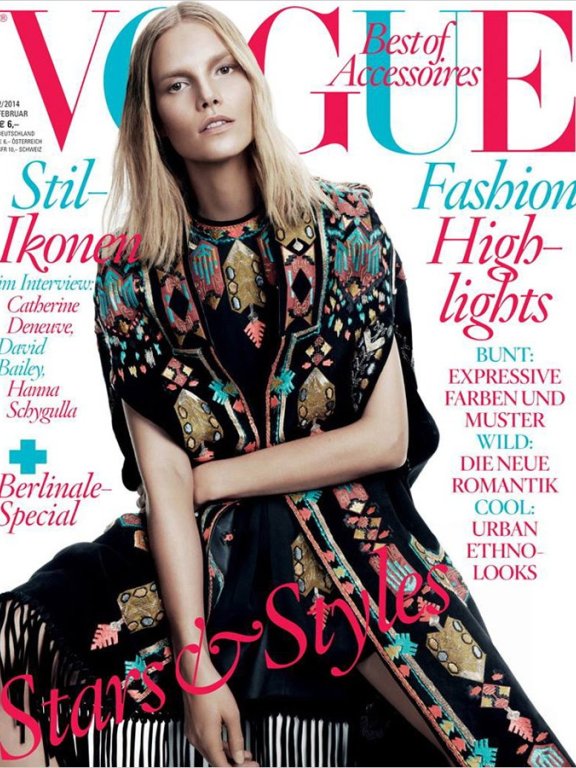 超模苏薇登德版《Vogue》封面 大秀中性风潮
