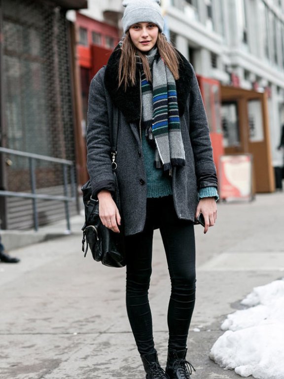 穿得暖也要超有型!2014纽约秋冬时装周街拍之模特私拍篇