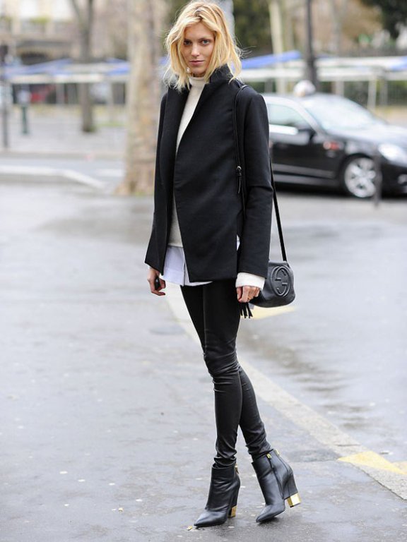 2014巴黎秋冬時装周街拍:学模特的私搭 腿瘦才是硬道理